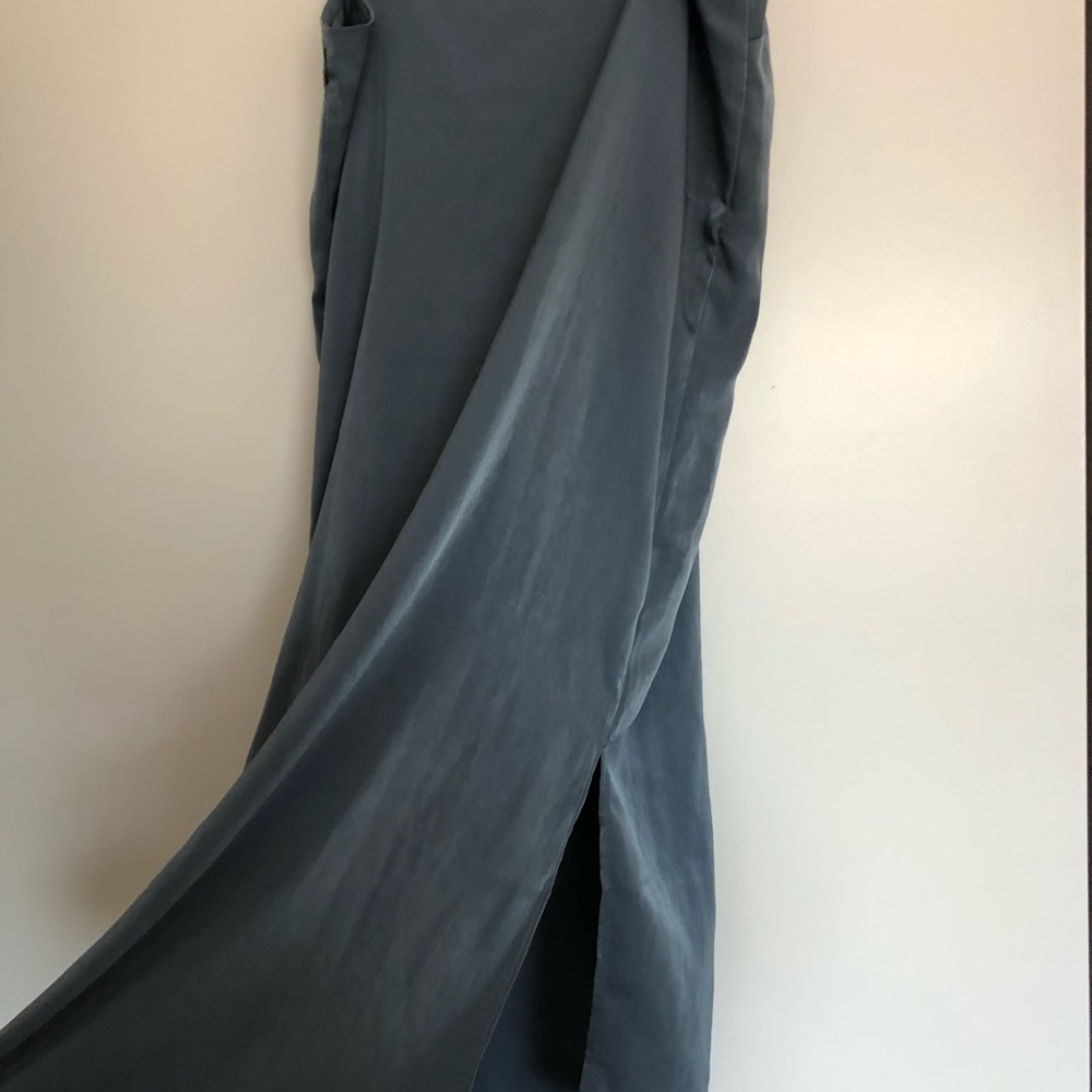 Blue silk dress